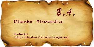 Blander Alexandra névjegykártya