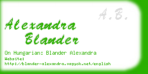 alexandra blander business card